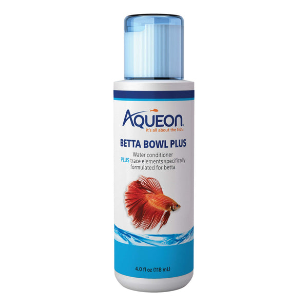 Aqueon Betta Bowl Plus Water Conditioner 4 ounces 1.7" x 1.7" x 5.4"-Fish-Aqueon-PetPhenom