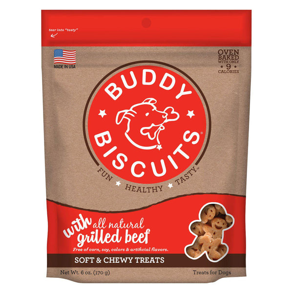 Buddy Biscuits Original Soft and Chewy Dog Treats Grilled Beef 6 ounces-Dog-Buddy Biscuits-PetPhenom