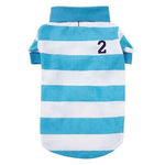 Casual Canine Blue Striped Polo Shirt -Small-Dog-Casual Canine-PetPhenom