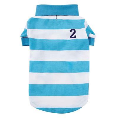 Casual Canine Blue Striped Polo Shirt -Small-Dog-Casual Canine-PetPhenom
