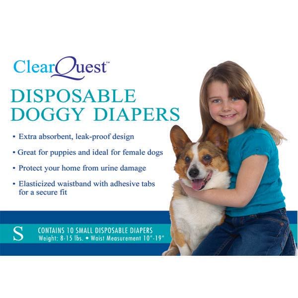 Clear Quest Disposable Doggie Diapers -Small-Dog-Clr Quest-PetPhenom