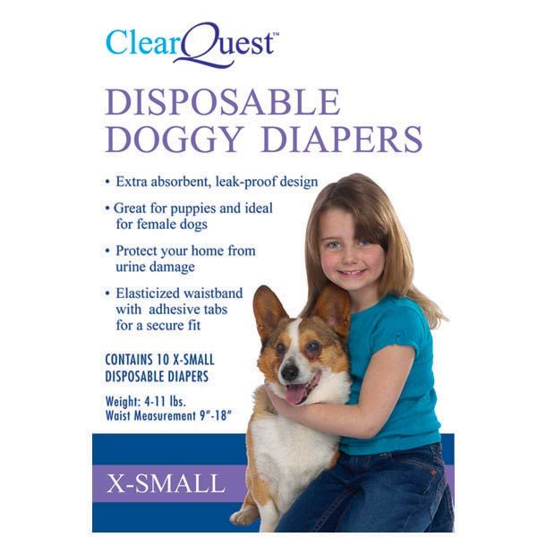 Clear Quest Disposable Doggie Diapers -X-Small-Dog-Clr Quest-PetPhenom