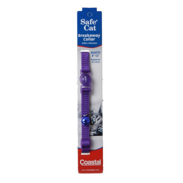 Coastal Pet Safe Cat Nylon Adjustable Breakaway Collar - Purple, 8"-12" Neck-Cat-Coastal Pet Products-PetPhenom