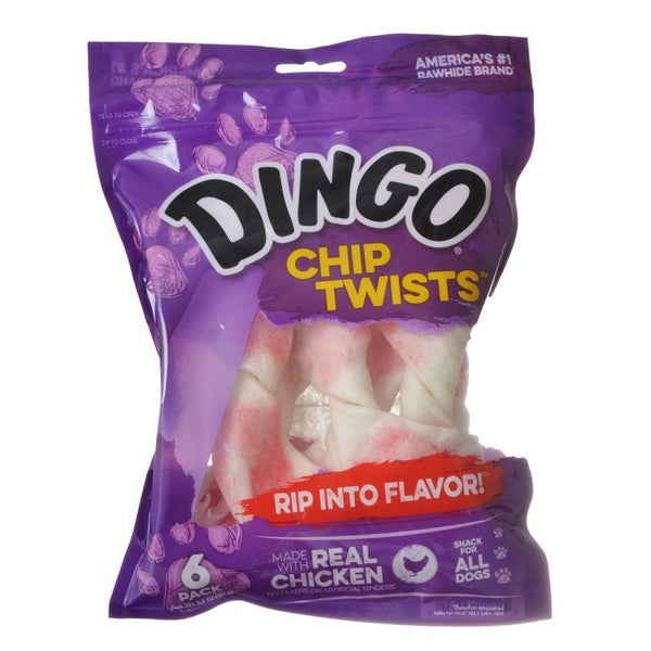 Dingo Chip Twists Meat & Rawhide Chew, Small - 3.9 oz (6 Pack)-Dog-Dingo-PetPhenom