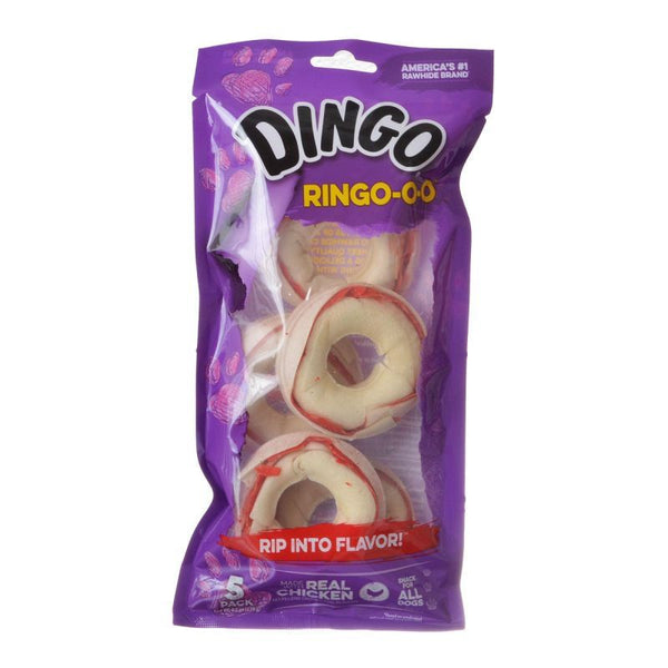 Dingo Ringo Meat & Rawhide Chews (No China Sourced Ingredients), 5 Pack (2.75" Rings)-Dog-Dingo-PetPhenom