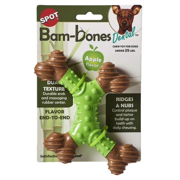 Ethical Products Bambone Dental X Bone Dog Chew Toy, 6", Apple Flavor
