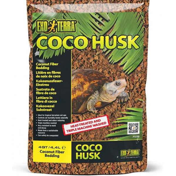 Exo Terra Coco Husk Coconut Fiber Bedding for Reptile Terrariums, 4 qt-Small Pet-Exo Terra-PetPhenom