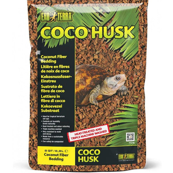 Exo Terra Coco Husk Coconut Fiber Bedding for Reptile Terrariums, 8 qt-Small Pet-Exo Terra-PetPhenom