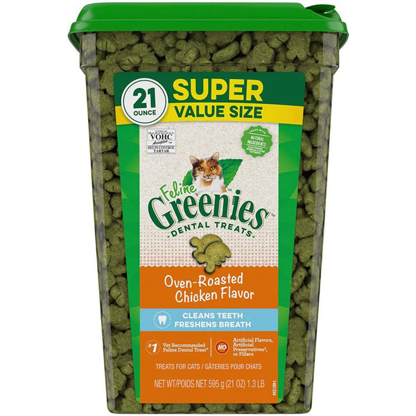 Greenies Feline Natural Dental Treats Oven Roasted Chicken Flavor, 21 oz-Cat-Greenies-PetPhenom