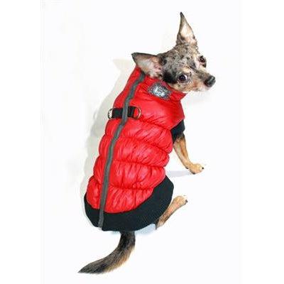 Hip Doggie Inc. Red Crown Scrunchy Puffer Vest by Hip Doggie -L-Dog-Hip Doggie Inc.-PetPhenom