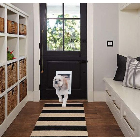 Ideal Pet Products Deluxe White Aluminum Pet Door Medium , Medium-Dog-Ideal Pet Products-PetPhenom