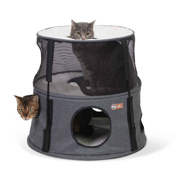K&H Pet Products Kitty Tower 2 Story Gray 22" x 22" x 20"