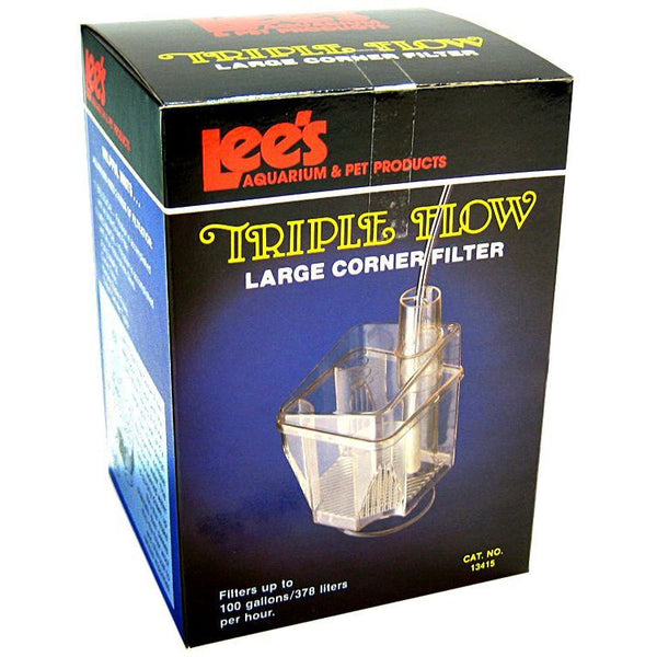 Lees Triple Flow Corner Filter, Large - 4"L x 4"W x 6"H (100 GPH)-Fish-Lee's-PetPhenom