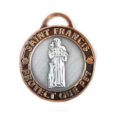 Luxepets Large Antique 2-Toned (Gold/silver) St. Francis Medallion-Dog-Luxepets-PetPhenom