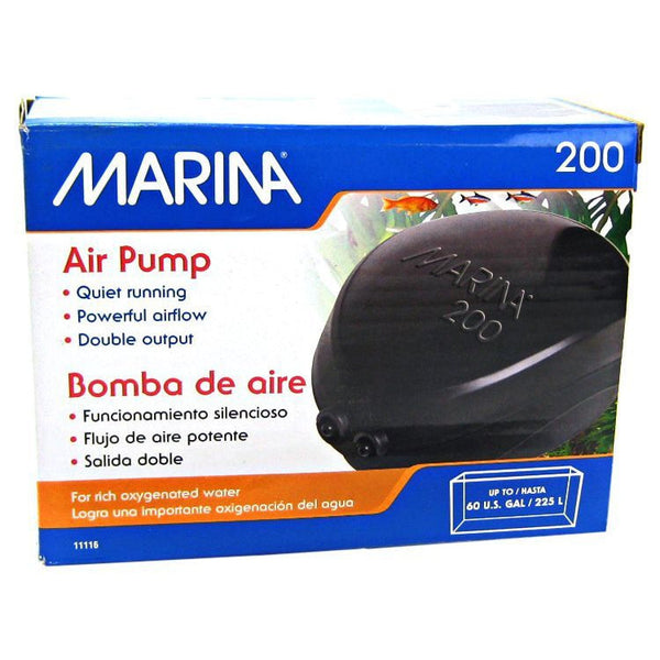 Marina Air Pump, Model 200 Air Pump - (Aquariums up to 60 Gallons)-Fish-Marina-PetPhenom