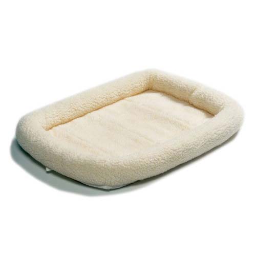 Midwest Quiet Time Fleece Dog Crate Bed White 18" x 12"-Dog-Midwest-PetPhenom