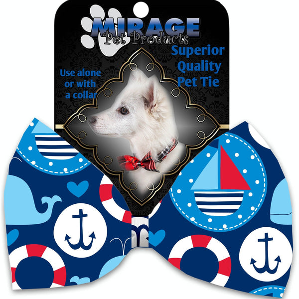 Mirage Pet Products Anchors Away Pet Bow Tie Collar Accessory with Velcro
