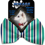 Mirage Pet Products Aquatic Stripes Pet Bow Tie Collar Accessory with Velcro