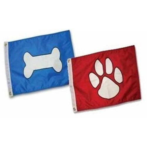 Paws Aboard Paw Print Flag & Bone Flag -Red Paw-Dog-Paws Aboard-PetPhenom
