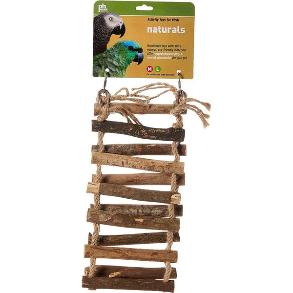 Prevue Naturals Wood and Rope Ladder Bird Toy, Large - 1 count-Bird-Prevue-PetPhenom