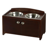 Richell Elegant Wooden Pet Feeder Medium Dark Brown 18.3" x 10.6" x 11.2"-Dog-Richell-PetPhenom