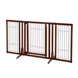 Richell Premium Plus Freestanding Pet Gate Cherry Brown 34"-63" x 20.5"-26" x 32"-Dog-Richell-PetPhenom