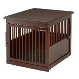 Richell Wooden End Table Dog Crate Medium Dark Brown 31.1" x 25" x 24"-Dog-Richell-PetPhenom