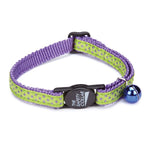 Savvy Tabby Decorative Ribbon Collar 8"-12" -Purple Dots-Cat-Savvy Tabby-PetPhenom