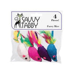 Savvy Tabby Furry Mice Cat Toys, 4 pk-Cat-Savvy Tabby-PetPhenom