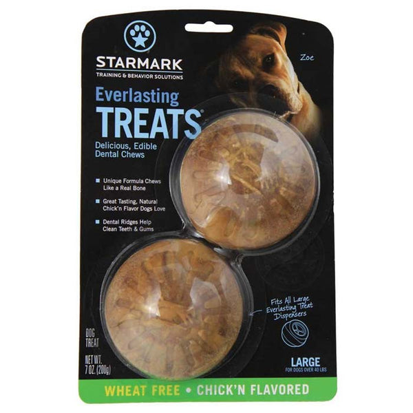 Starmark Everlasting Treat Veggie Chicken 2 pack Small Brown 1.5" x 1.5" x 0.5"-Dog-Starmark-PetPhenom