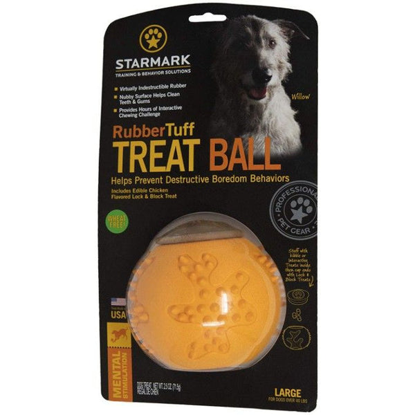 Starmark RubberTuff Treat Ball Large, 1 count-Dog-Starmark-PetPhenom