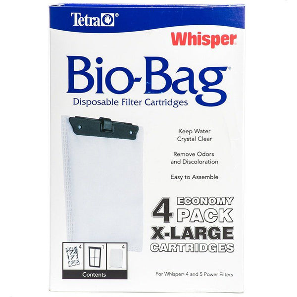 Tetra Bio-Bag Disposable Filter Cartridges, X-Large - For Whisper 4 & 5 Power Filters (4 Pack)-Fish-Tetra-PetPhenom