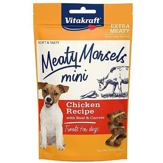 Vitakraft Meaty Morsels Mini Chicken Recipe with Beef and Carrots Dog Treat, 1.69 oz-Dog-Vitakraft-PetPhenom
