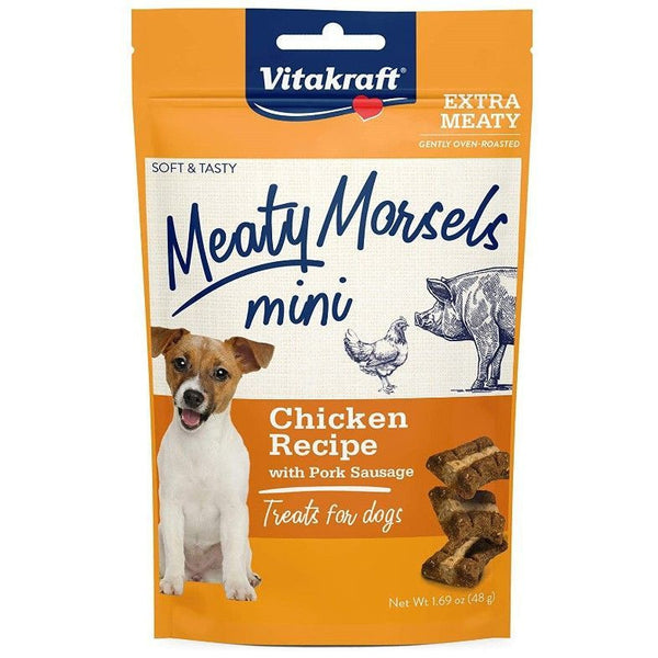 Vitakraft Meaty Morsels Mini Chicken Recipe with Pork Sausage Dog Treat, 1.69 oz-Dog-Vitakraft-PetPhenom