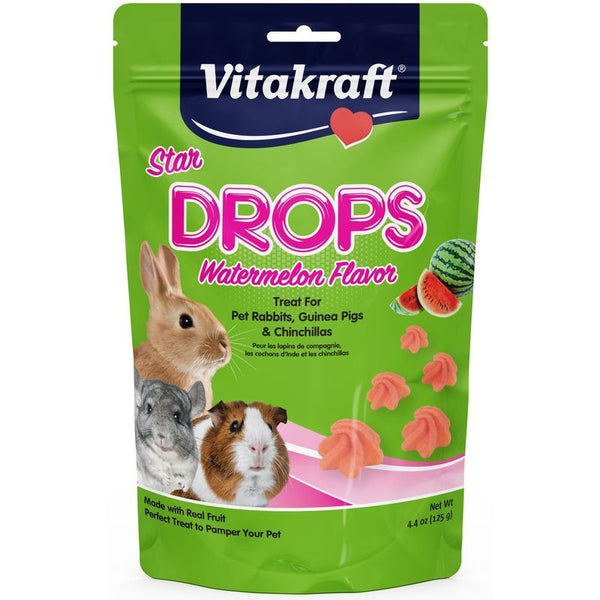 Vitakraft Star Drops Treat for Rabbits, Guinea Pigs & Chinchillas - Watermelon Flavor, 4.75 oz-Small Pet-Vitakraft-PetPhenom