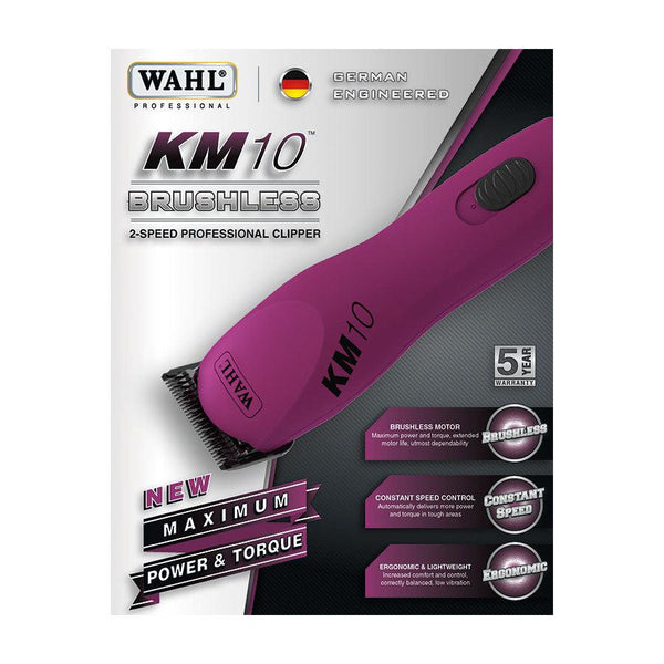 Wahl KM10 Brushless Motor 2 Speed Clipper Purple 7.5" x 2" x 1.75"-Dog-Wahl-PetPhenom