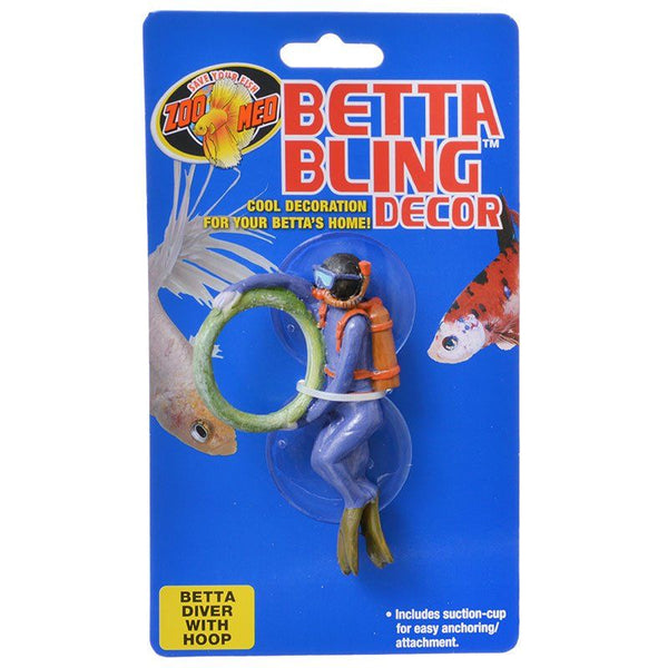 Zoo Med Betta Bling Diver with Hoop Decor, 1 Pack-Fish-Zoo Med-PetPhenom