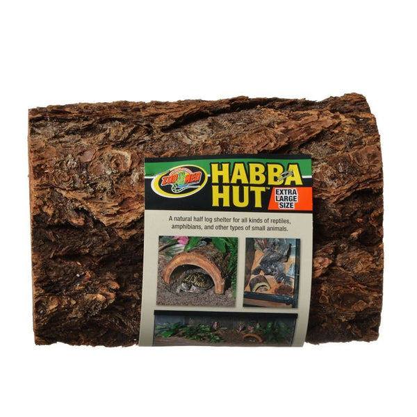 Zoo Med Habba Hut Natural Half Log with Bark Shelter, X-Large (9"L x 9.25"W x 4"H)-Small Pet-Zoo Med-PetPhenom