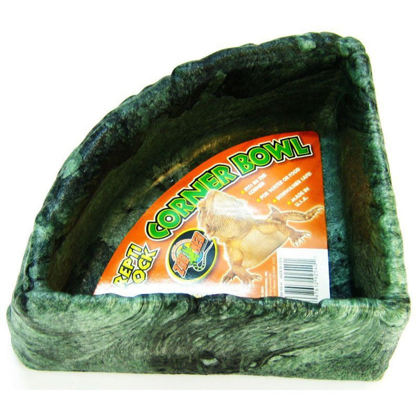 Zoo Med Repti Rock Corner Bowl, Large (9" Long x 9" Wide)-Small Pet-Zoo Med-PetPhenom