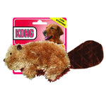 KONG Beaver Plush Low Stuffing Dog Toy, Small - 6 count