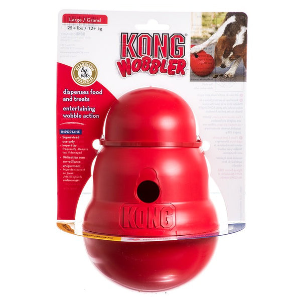 KONG Wobbler Interactive Dog Toy Dispenses Food and Treats, Large - 1 count