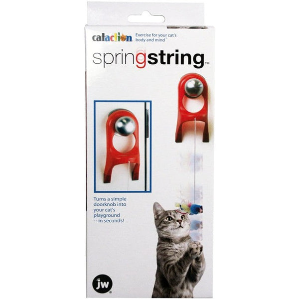 JW Pet Springstring Feathered Mouse Interactive Cat Toy, 3 count
