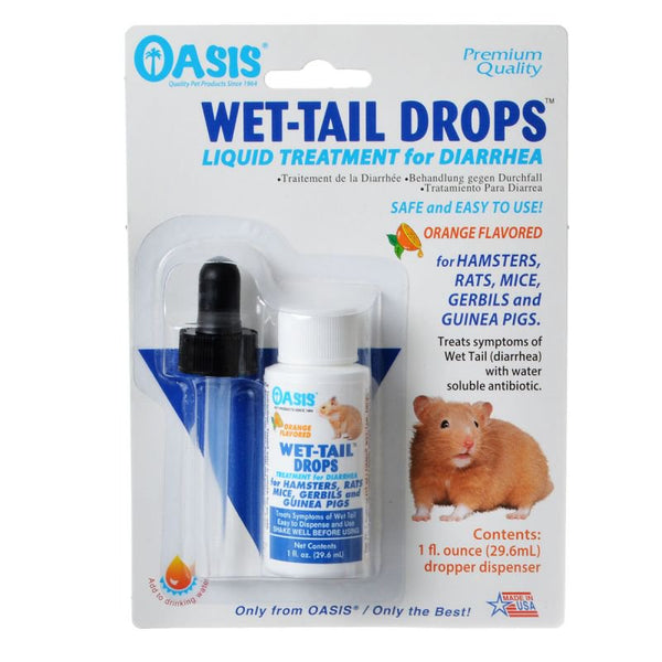 Oasis Wet-Tail Drops Liquid Treatment for Diarrhea in Small Pets, 3 oz (3 x 1 oz)