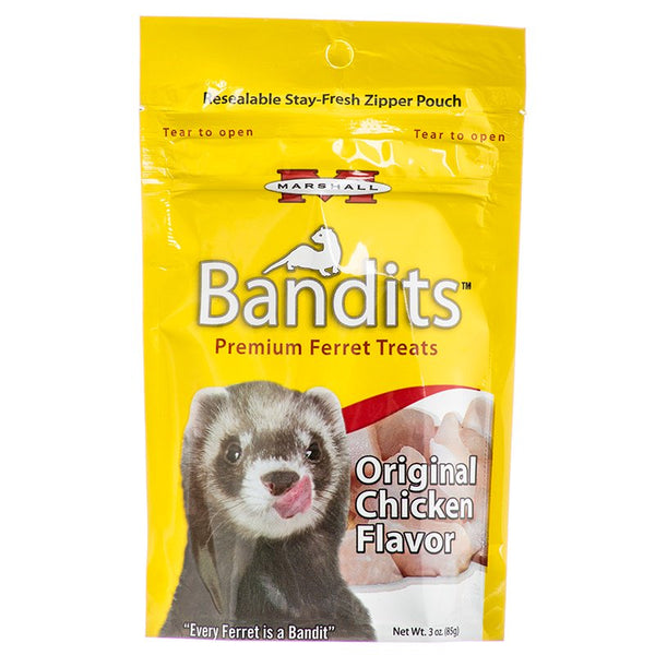 Marshall Bandits Premium Ferret Treats Chicken Flavor, 30 oz (10 x 3 oz)