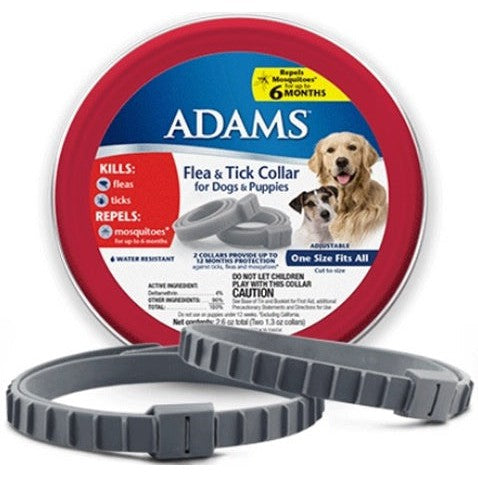 Adams Flea and Tick Collar for Dogs and Puppies, 8 count (4 x 2 ct)