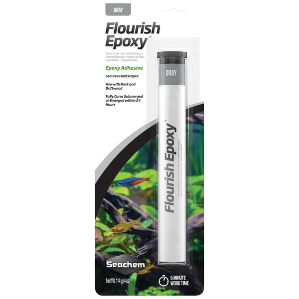 Seachem Flourish Epoxy Gray Adhesive for Securing Hardscapes in Aquariums, 12 oz (3 x 4 oz)