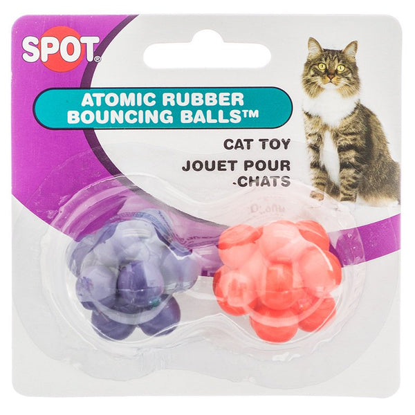 Spot Atomic Rubber Bouncing Balls Cat Toys, 24 count (12 x 2 ct)