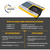 Solstice Inflatable Pup Plank Ramp Mini Grey/Yellow 34.5" x 24.5" x 3"-Dog-Solstice-PetPhenom