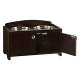 Richell Elegant Wooden Pet Feeder Medium Dark Brown 18.3" x 10.6" x 11.2"-Dog-Richell-PetPhenom