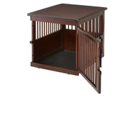 Richell Wooden End Table Dog Crate Medium Dark Brown 31.1" x 25" x 24"-Dog-Richell-PetPhenom